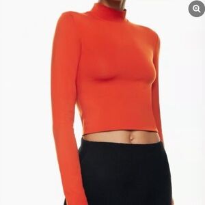 Aritzia Babaton Contour Mockneck Longsleeve - Corsa Red Turtleneck. Size xs